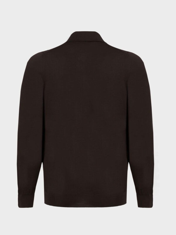Рубашка поло с длинными рукавами из шерстяного трикотажа