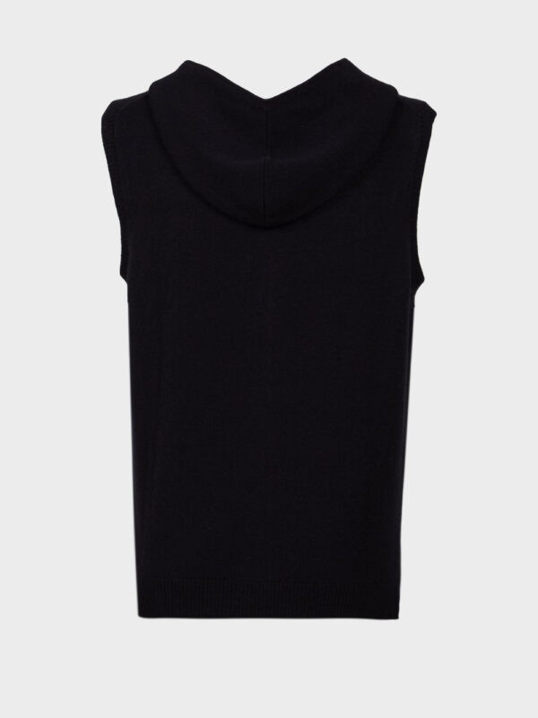Кашемировая безрукавка с капюшоном